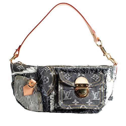 Louis Vuitton Monogram Denim Patchwork Pouchy Shoulder Handbag 