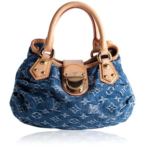 Louis Vuitton Monogram Denim Pleaty Satchel Handbag