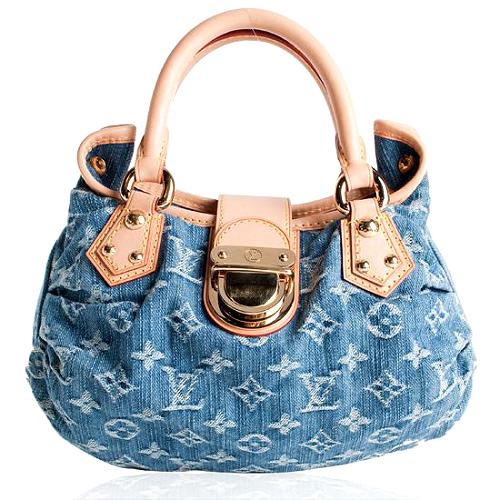 Louis Vuitton Monogram Denim Pleaty Satchel Handbag