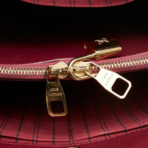 Louis Vuitton Red Montaigne MM Monogram Empreinte Top Handle Bag
