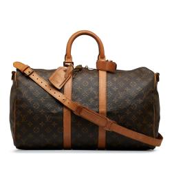 Brown Louis Vuitton Monogram Keepall Bandouliere 55 Travel, 45% OFF