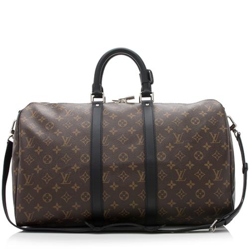Louis Vuitton Monogram Canvas Macassar Keepall Bandouliere 45 Duffle Bag