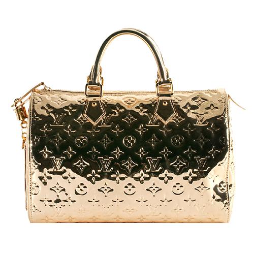 Louis Vuitton Monogram Miroir Speedy 35 Satchel Handbag