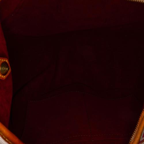 Louis+Vuitton+Chrissie+Shoulder+Bag+MM+Brown+White+Leather+