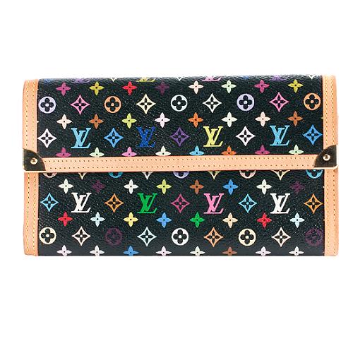 Louis Vuitton Black Multicolor Porte Tresor International Wallet