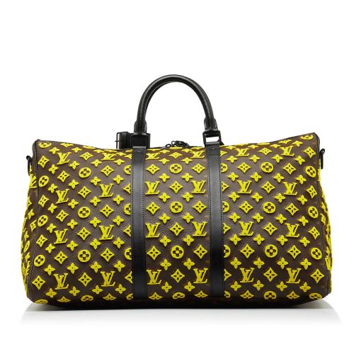 Louis Vuitton Monogram Tuffetage Triangle Keepall Bandouliere 50, Louis  Vuitton Handbags