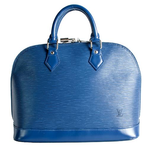 Louis Vuitton Myrtille Blue Epi Leather Alma Satchel Handbag