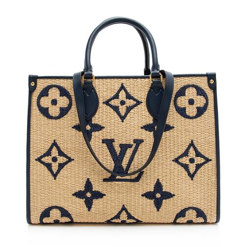 Louis Vuitton Giant Monogram Raffia Onthego MM Tote, Louis Vuitton Handbags