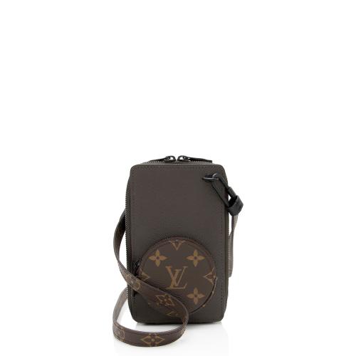 Louis Vuitton Taiga Leather Monogram Canvas Phone Box Crossbody Bag