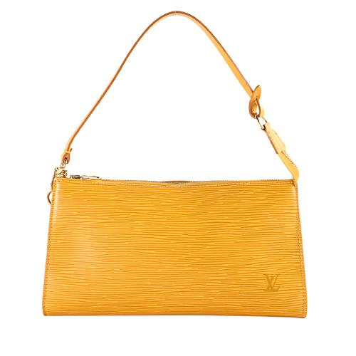 Louis Vuitton Tassel Yellow Epi Leather Pochette Accessoires Shoulder Handbag