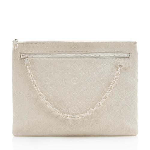 Louis Vuitton A4 Pouch Monogram White in Taurillon Leather with  Tone-on-Tone - US