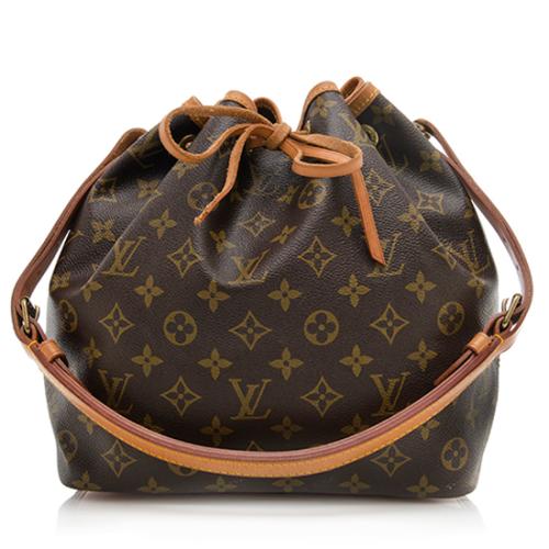 Louis Vuitton Petit Noe Drawstring Bucket Bag Shoulder Bag Brown Monogram