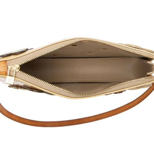 Louis Vuitton Metallic Monogram Vernis Pochette Gold Hardware, 2021 (Very Good), Brown Womens Handbag
