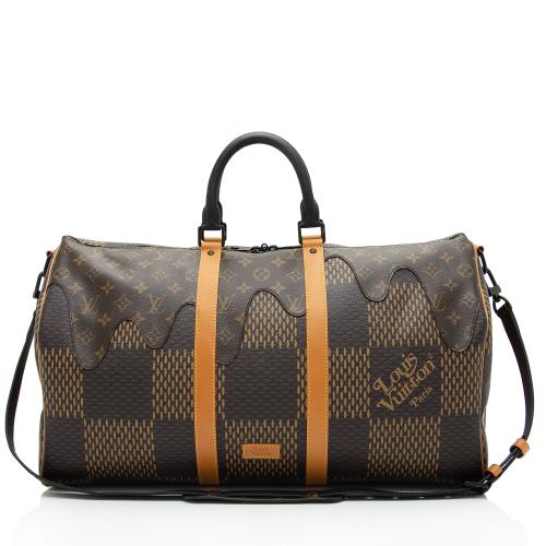Louis Vuitton x NIGO Giant Damier Ebene Monogram Canvas Keepall Bandouliere 50 Duffle Bag