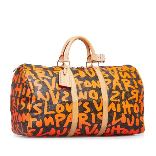 Stephen Sprouse x Louis Vuitton Orange Monogram Graffiti Keepall 50