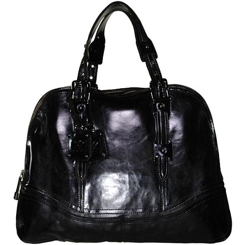 MAXX New York 'Bridle' Chrome Large Bowler Handbag