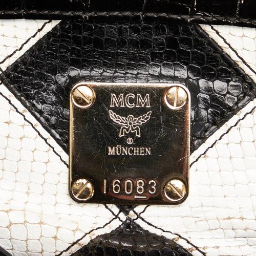 MCM Embossed Patent Leather Satchel