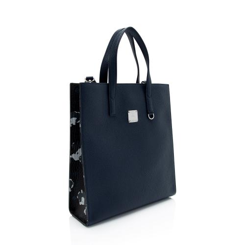 Mcm Blue Small Leather Tote Bag