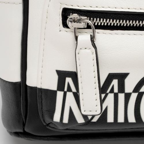 MCM Leather Contrast Logo Mini Crossbody Backpack