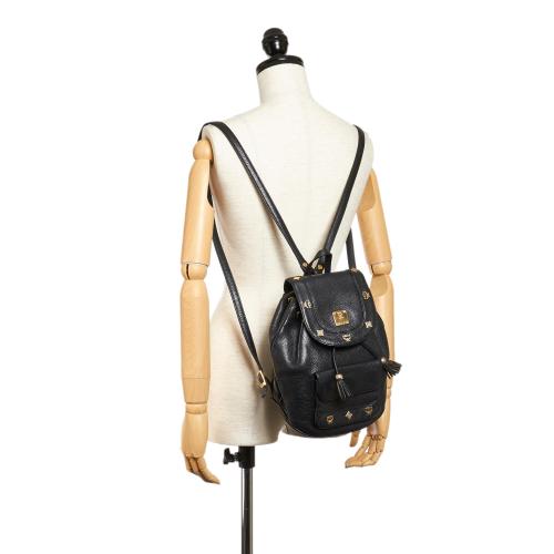 MCM Leather Drawstring Backpack