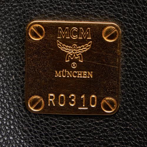 MCM Leather Gold Studded Boston Bag
