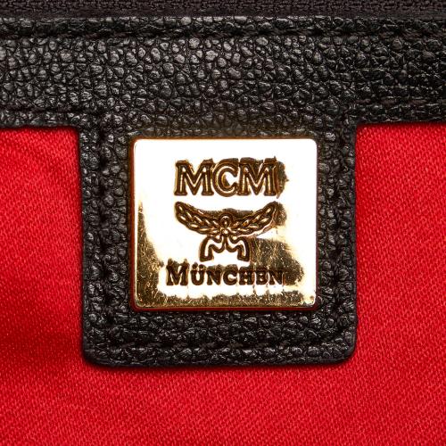 MCM Leather Gold Studded Boston Bag