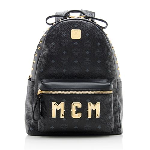 MCM Visetos Stark Logo Medium Backpack