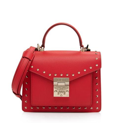 MCM Leather Studded Patricia Small Satchel