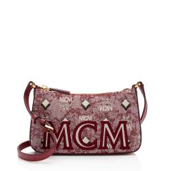 MCM Monogram Jacquard Aren Mini Shoulder Bag