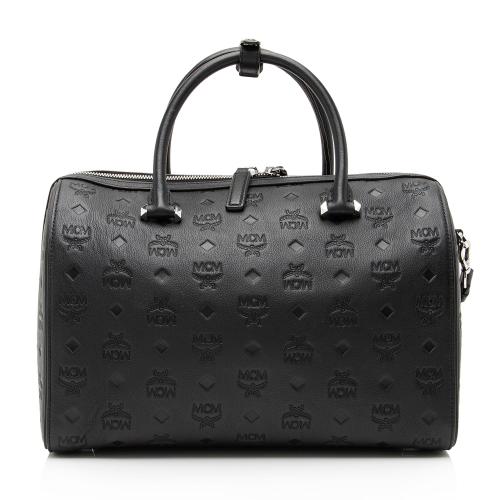 Mcm essential boston on sale in monogram leather