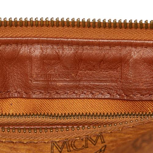 MCM Visetos Leather Boston Bag