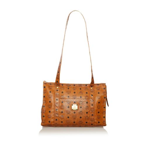 MCM Visetos Leather Tote Bag