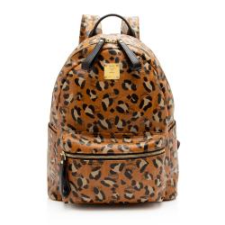 MCM Visetos Leopard Medium Backpack
