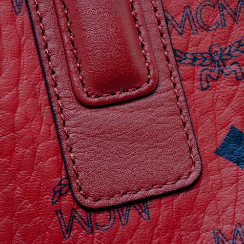 Red mcm 2024 shopper bag