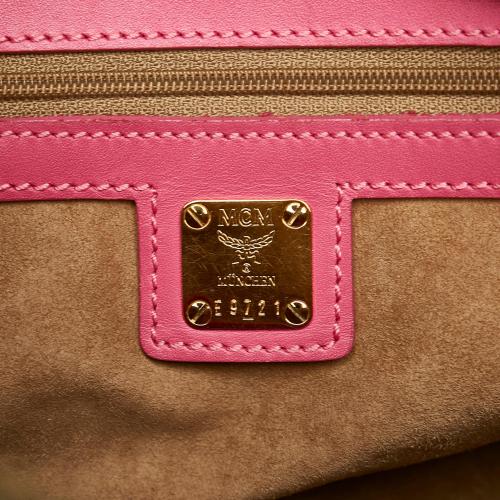 MCM Visetos Princess Lion Leather Boston Bag