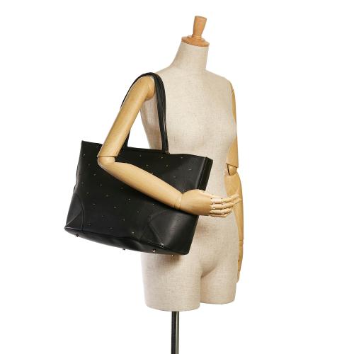 MCM Visetos Studded Leather Tote Bag