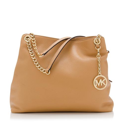 Michael Kors Jet Set Chain Leather Shoulder Bag Brown in Leather with Gold-tone  - US
