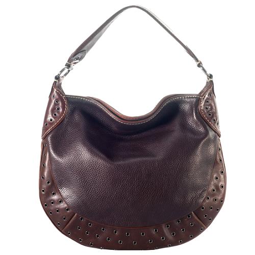 MICHAEL Michael Kors Leather Grommet Hobo Handbag