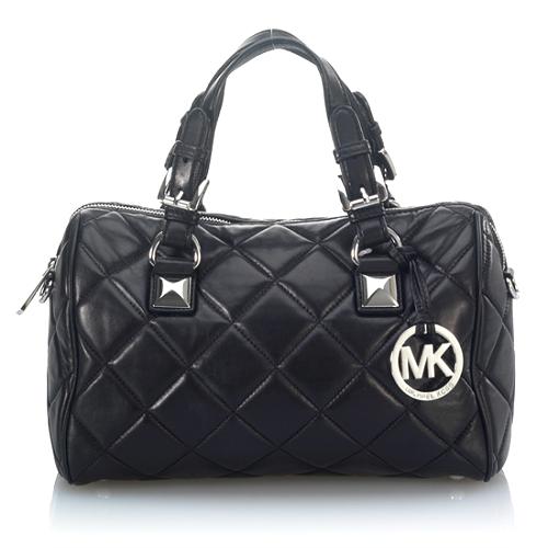 MICHAEL Michael Kors Grayson - Leather Handbag With Logo in Black