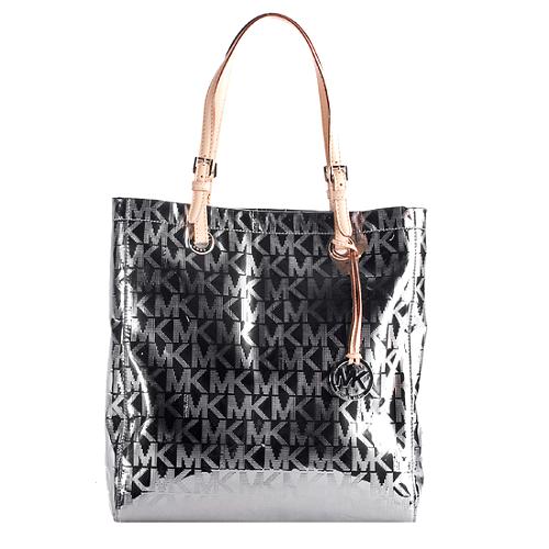 MICHAEL Michael Kors Monogram Mirror Metallic North/South Tote