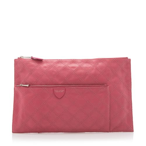Marc Jacobs Leather Quilted Multi Zip Pouch 