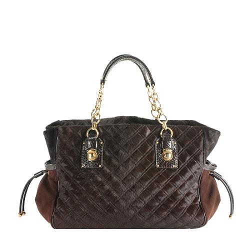 Marc Jacobs Quilted Pony Hair Pushlock Tote