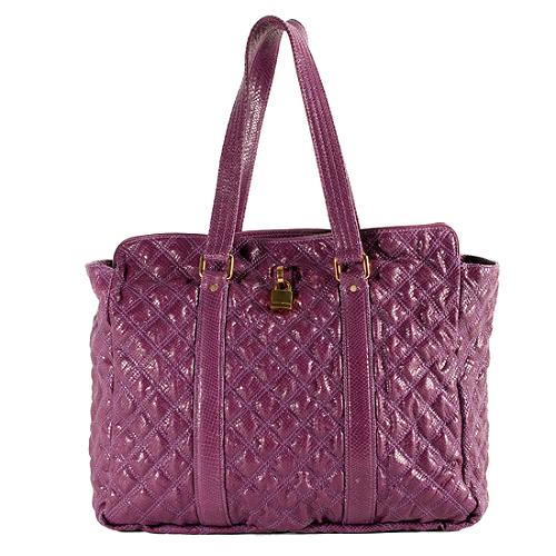 Marc Jacobs Quilted Python Embossed Leather Leon Tote