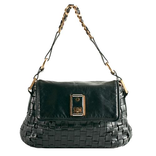 Marc Jacobs Woven Leather Bianca Small Shoulder Handbag