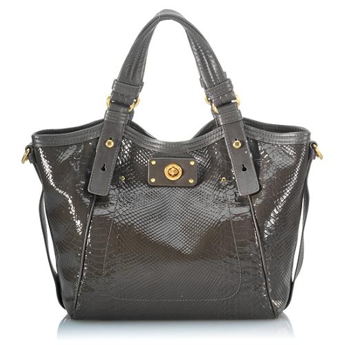 MARC By Marc Jacobs Turnlock Python-Embossed Leather Tote