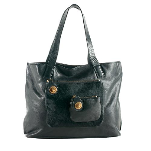 Marc by Marc Jacobs Leather Calf Hair Small Pocket Tote