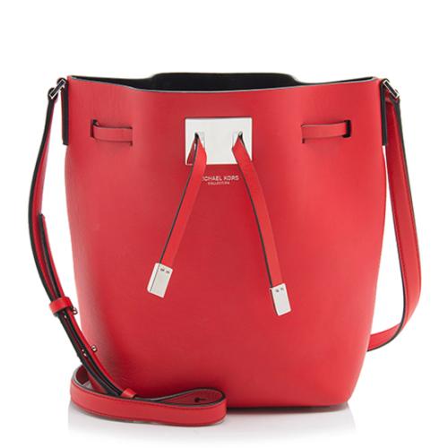 Michael Kors Leather Miranda Medium Bucket Bag