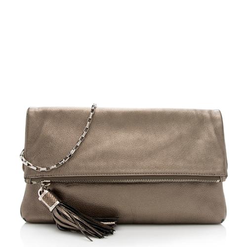Michael Kors Leather Tonne Fold Over Clutch