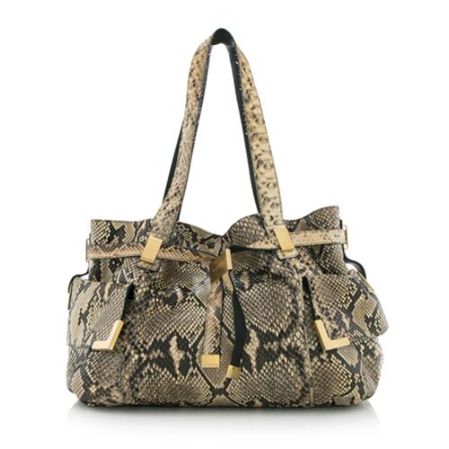 Michael Kors Python Beverly Drawstring Tote - FINAL SALE | [Brand: id=107,  name=Michael Kors] Handbags | Bag Borrow or Steal