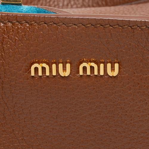 Miu Miu Leather Madras Tote